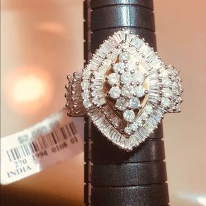 NWT Stunning 2ct 10k Gold Diamond Dinner Ring. 7